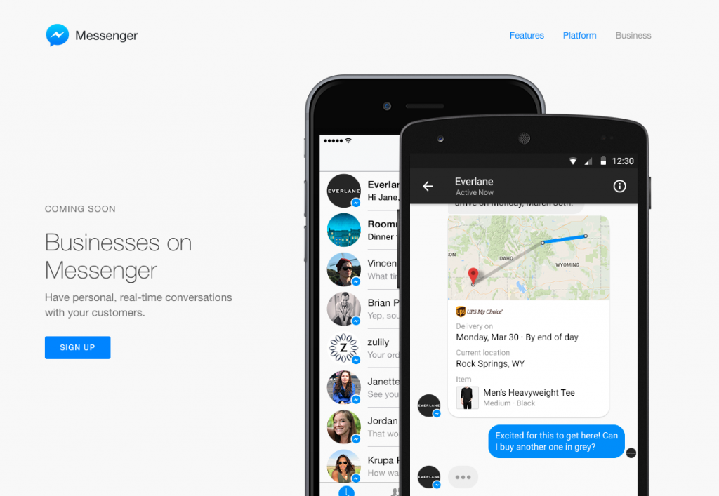 Facebook Businesses on Messenger
