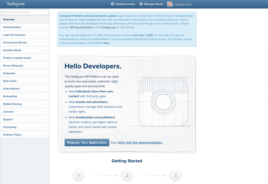 2016/06/01Instagram APIの利用基準が審査基準とともに変更