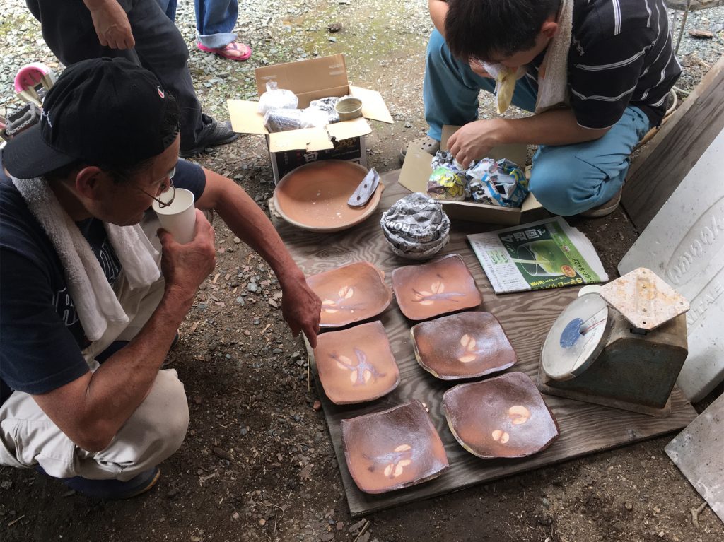 陶器に施した焼目の細工