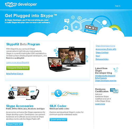 SkypeKit Beta Program がいよいよ発表