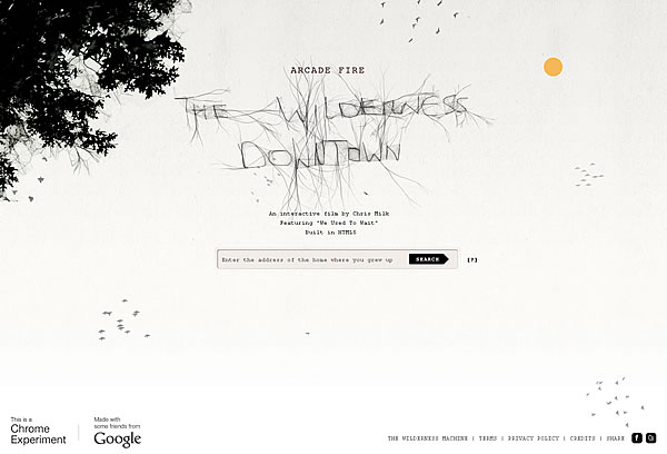 Google Arcade Fire meets HTML5 The Wilderness Downtown